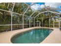 Inviting screened-in pool with lush tropical landscaping at 251 Plantation Rd, Venice, FL 34293
