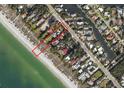 Beachfront home and lot aerial view at 5941 Gulf Of Mexico Dr, Longboat Key, FL 34228