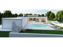 Luxury pool with lounge chairs and outdoor patio at 4014 Bay Shore Rd, Sarasota, FL 34234