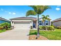 Charming single-story home featuring a two-car garage, complemented by a beautifully landscaped front yard at 3718 Mossy Limb Ct, Palmetto, FL 34221
