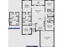 Floor plan showcasing a 3-bedroom, 2-bathroom home with a 2-car garage at 6195 Mangrove Ave, North Port, FL 34288