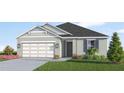 New construction home with gray siding and a two-car garage at 13020 Cedar Elm Lane, Parrish, FL 34219