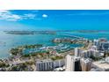 Aerial view showcasing Gulfstream Towers and marina at 33 S Gulfstream Ave # 307, Sarasota, FL 34236