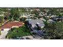 Aerial view of two homes and community pool at 3410 Avenida Madera # B, Bradenton, FL 34210