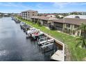 Aerial photo of waterfront property with private boat docks at 208 Lewis Cir # 4A, Punta Gorda, FL 33950