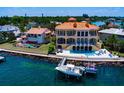 Waterfront home featuring a pool, private dock, and charming guest house at 309 Ringling Point Dr, Sarasota, FL 34234