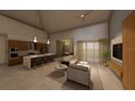 Open concept living room and kitchen with modern design at 27069 Tierra Del Fuego Cir, Punta Gorda, FL 33983