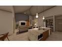 Modern kitchen with island and open layout to living area at 27069 Tierra Del Fuego Cir, Punta Gorda, FL 33983