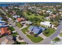 Aerial view showcasing the house and surrounding neighborhood at 120 Lookout Point Dr, Osprey, FL 34229