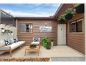 Inviting patio with modern furniture and lush greenery at 2917 Park Lake Dr # 2917, Bradenton, FL 34209