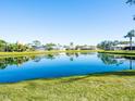 Community lakefront property with scenic water views and lush landscaping at 3888 Shady Brook Ln, Sarasota, FL 34243