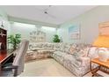 Spacious den with sectional sofa, workspace, and artwork at 6908 Drewrys Blf # 711, Bradenton, FL 34203