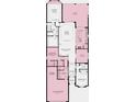 Open floor plan includes primary suite, 3 bedrooms, and open kitchen, dining, and living areas at 8020 Moonbeam Ave, Sarasota, FL 34241