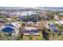 Bird's-eye view of single-story home with pool in upscale neighborhood at 1397 Harbor Dr, Sarasota, FL 34239