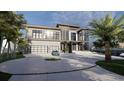 Modern home with circular driveway and lush landscaping at 639 Cornwell On The Gulf, Venice, FL 34285
