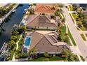 Stunning waterfront homes featuring private pools and lush landscaping with direct canal access at 579 Fore Dr, Bradenton, FL 34208