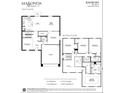 Detailed floor plan showcasing the layout of a spacious two-story home with multiple bedrooms, bathrooms, and a two-car garage at 14318 Fissore Blvd, Wimauma, FL 33598