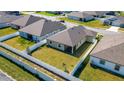A private backyard features a white vinyl fence, green lawn, and partial view of surrounding neighborhood at 1901 Everson St, Bradenton, FL 34208