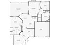 Detailed floor plan showcasing the layout of the home, including the screened patio, bedrooms, and garage at 2377 Burton Ln, Sarasota, FL 34239