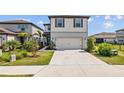 Charming two-story home with a two-car garage, featuring a well-maintained lawn and landscaping at 11419 Gallatin Trl, Parrish, FL 34219