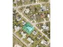 Aerial view showcasing property location and proximity to neighborhood streets, with a green highlighted lot at 4764 Argonaut Rd, Venice, FL 34293