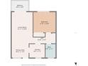 Detailed floor plan featuring kitchen, living room, bedroom, dining area, bathroom and balcony at 2326 Canal Dr # G25, Bradenton, FL 34207