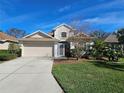 Charming two-story home with a well-manicured lawn, complemented by a two-car garage and traditional design at 1155 Millbrook Cir, Bradenton, FL 34212