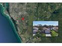 A map shows the location of the property with an insert of the home and landscaped front yard at 5242 Highbury Cir, Sarasota, FL 34238