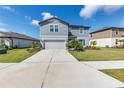 Inviting two-story home with a lush front lawn and a convenient two-car garage at 11531 Moonsail Dr, Parrish, FL 34219