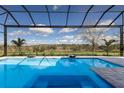 Stunning screened-in pool area with serene views of the beautiful outdoors at 8364 Sea Glass Ct, Sarasota, FL 34240
