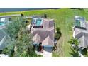 Aerial view of home and community with a screened in pool at 5110 76Th E St, Bradenton, FL 34203