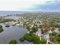 Community aerial view showcasing the home's proximity to waterfront and nearby marina at 2653 44Th S St, Gulfport, FL 33711