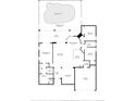Detailed floor plan showcasing the layout of the home, including the pool, bedrooms, and living areas at 8420 Sailing Loop, Lakewood Ranch, FL 34202