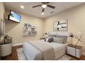 Cozy bedroom with a ceiling fan, stylish decor, and ample natural light at 11936 82Nd E St, Parrish, FL 34219
