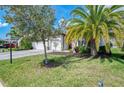 Well-maintained lawn and mature landscaping enhances curb appeal at 18032 Polo Trl, Bradenton, FL 34211