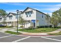 Street corner view of townhouse complex with well-maintained landscaping at 2718 Chestnut Creek Pl, Brandon, FL 33510