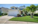 Attractive one-story home featuring a well-kept lawn and a two-car garage, perfect for suburban living at 7424 Ridgelake Cir, Bradenton, FL 34203