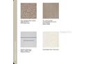 Image showcases the interior options including carpet, tile, cabinets and quartz at 15132 Cuzcorro Ct, Nokomis, FL 34275