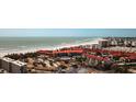 Panoramic aerial view of beachfront condos and the Gulf of Mexico at 1250 N Portofino Dr # 201, Sarasota, FL 34242