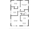 Detailed floor plan showcasing the layout of bedrooms, living room, kitchen, and bathroom with dimensions at 124 E 119Th Ave, Tampa, FL 33612