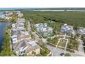 An aerial view of a beautiful property surrounded by mature landscaping and neighboring houses at 315 Sapphire Lake Dr # 202, Bradenton, FL 34209