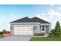Attractive house with a two-car garage, tidy landscaping, and a welcoming entrance, set under a bright, partly cloudy sky at 13030 Bayberry Way, Parrish, FL 34219