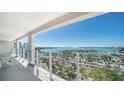 Enjoy spectacular water views from the glass-railed balcony at 101 S Gulfstream Ave # 16K, Sarasota, FL 34236