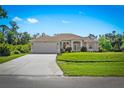 Beautiful home with a well-manicured lawn, spacious driveway, and attached two-car garage at 3528 Monday Ter, North Port, FL 34286