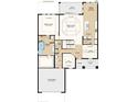 Layout of main floor featuring an open-concept design, with kitchen, dining, and living spaces at 9128 Radiant Cir, Sarasota, FL 34241