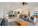 Open-concept living space with dining area, modern kitchen, and large sliding doors leading to the outdoors at 6387 Shalimar St, Port Charlotte, FL 33981