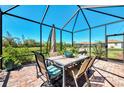 Inviting screened-in lanai with dining table and seating, offering a relaxing outdoor space at 167 Wandering Wetlands Cir, Bradenton, FL 34212
