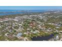 An aerial view shows the home's proximity to both water and city amenities at 2316 Bradford St, Sarasota, FL 34231