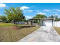 Landscaped front yard of a single-story home with a covered entryway and driveway at 3828 20Th N St, St Petersburg, FL 33714