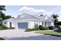 Attractive single story home with a two car garage, light gray metal roof, and beautifully landscaped front yard at 2508 Belvoir Blvd, Sarasota, FL 34237
